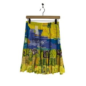 Jams World Hattie Tiered Skirt Random Acts Tropical 100% Rayon Made in Hawaii‎ M